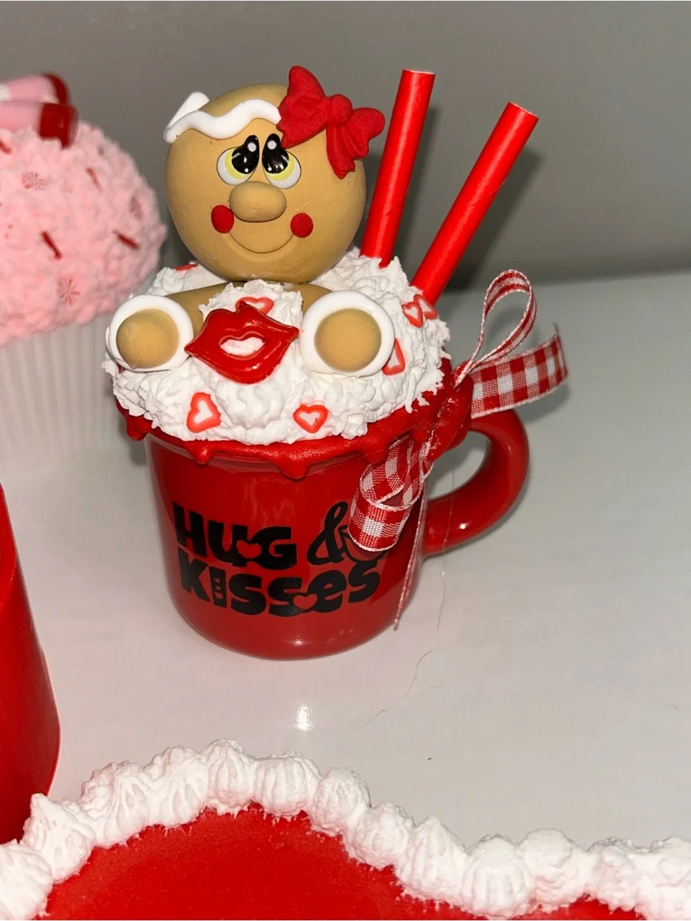 Heart-Shaped Red & Pink Set - Handmade Cute Valentine Decor